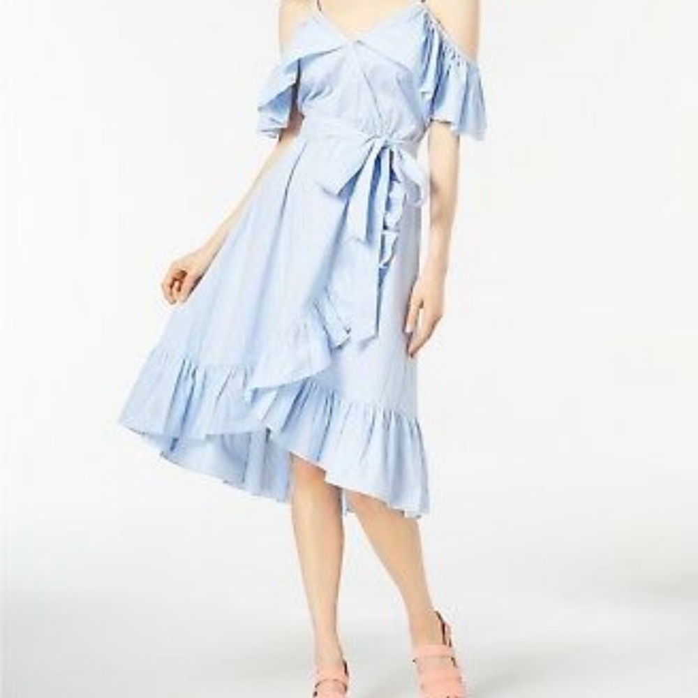 Jill Stuart Blue Stripe Flounce Dress